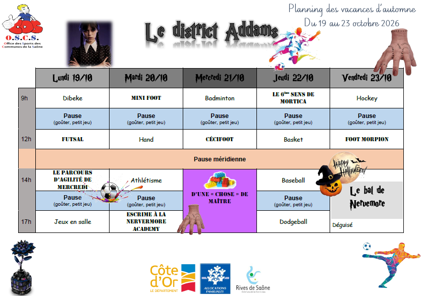 Planning cds octobre 2026